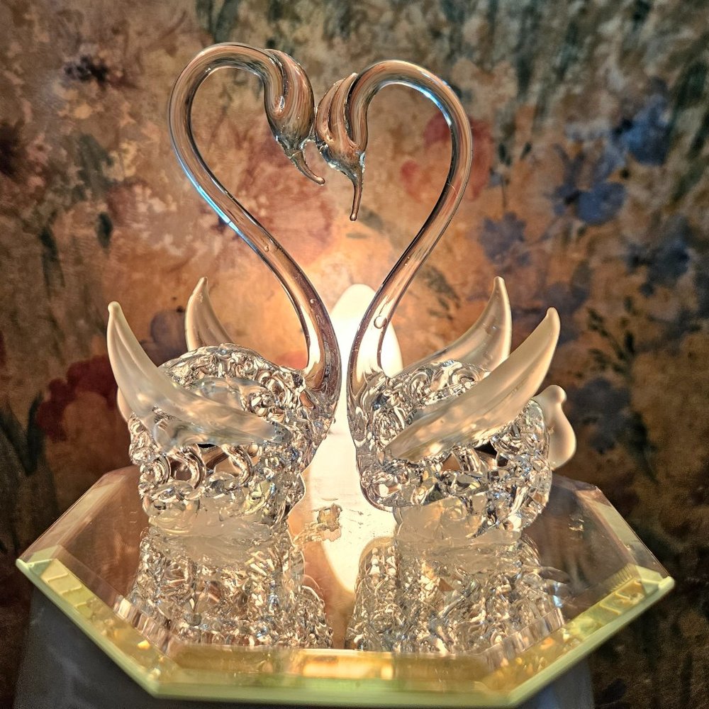 Rare found Vintage Glass swans